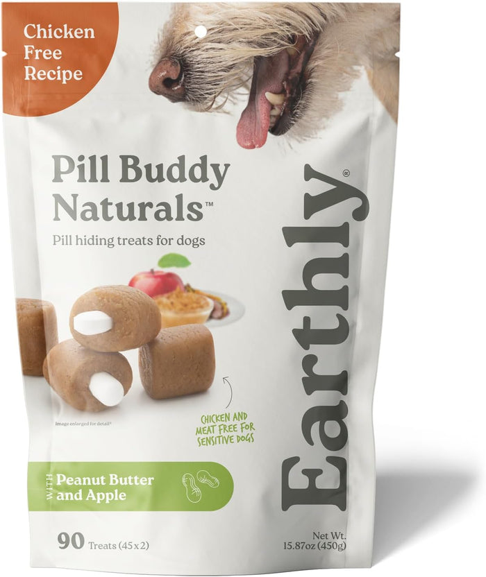 Earthly Pill Buddy Naturals - PB & Apple Recipe Pill Hiding Treats for Dogs - Make A Perfect Pill Concealing Pocket Or Pouch for Any Size Medication - 30 Servings