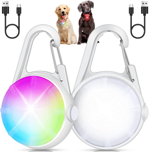 2 Pack Dog Collar Light, Rechargeable Dog Lights for Night Walking Clip On, 4 Modes Waterproof LED Collar Charm for Nighttime Running, Cycling, Pet Camping Essentials (Black)