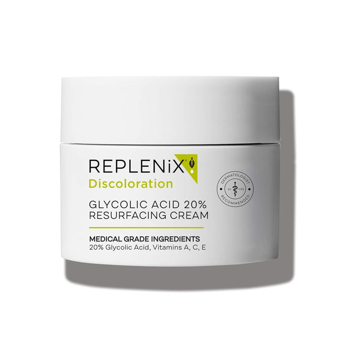 Replenix Glycolic Acid 10% Resurfacing Cream, Hydrating & Lightweight Medical-Grade Exfoliating Face Moisturizer for Skin Discoloration (1.7 oz)