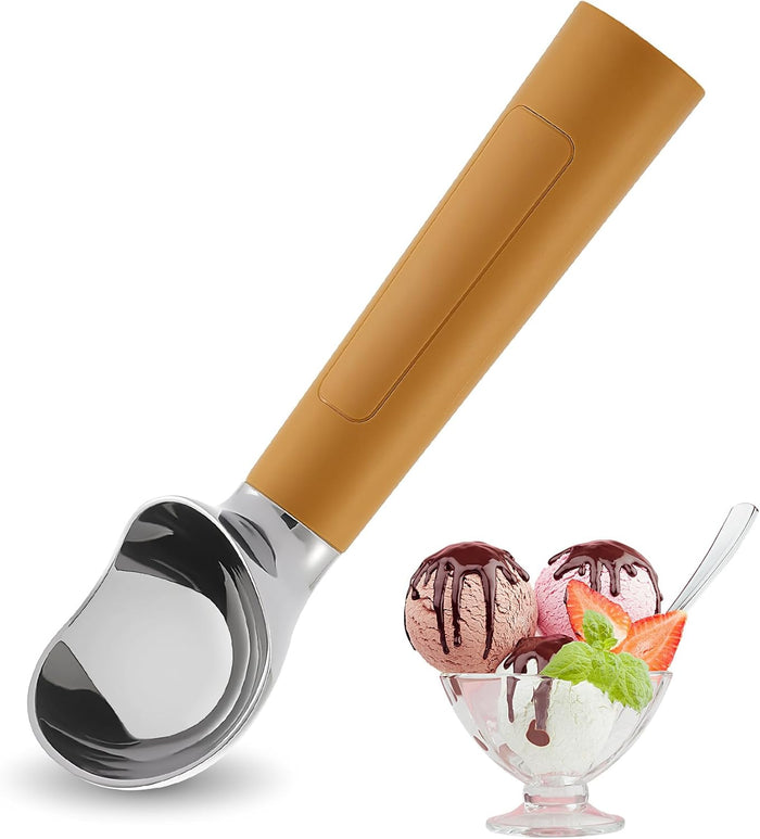 Heated Ice Cream Scoop Rechargeable, Electric Warming Ice Cream Scooper with LED Display, Heats to 158°F for Hard Ice Cream, Easy for Seniors & Kids, IP67 Waterproof (White, 2 oz)