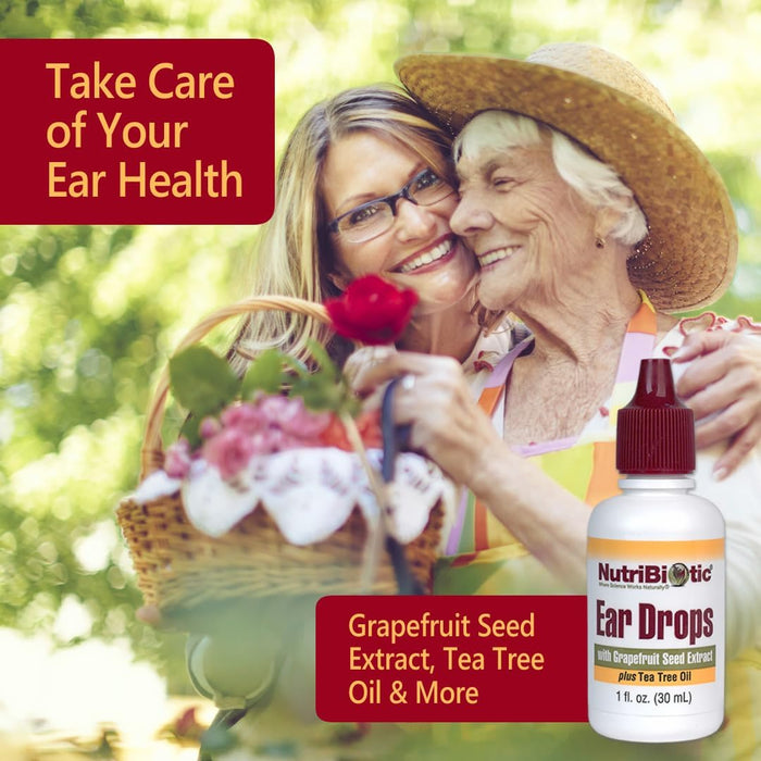 NutriBiotic – Ear Drops, 1 Fl Oz | Gentle & Soothing Ear Support with Grapefruit Seed Extract & Tea Tree Oil | Vegan | Non-Medicated | Made without GMOs & Gluten