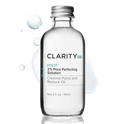 ClarityRx Fix It 2% Pore Perfecting Solution with Salicylic Acid for Acne-Prone & Oily Skin, Natural and Plant Based