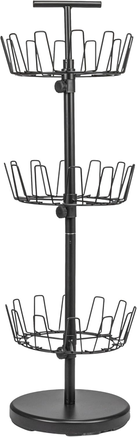 Household Essentials 3-Tier Shoe Storage Tree, Matte Black