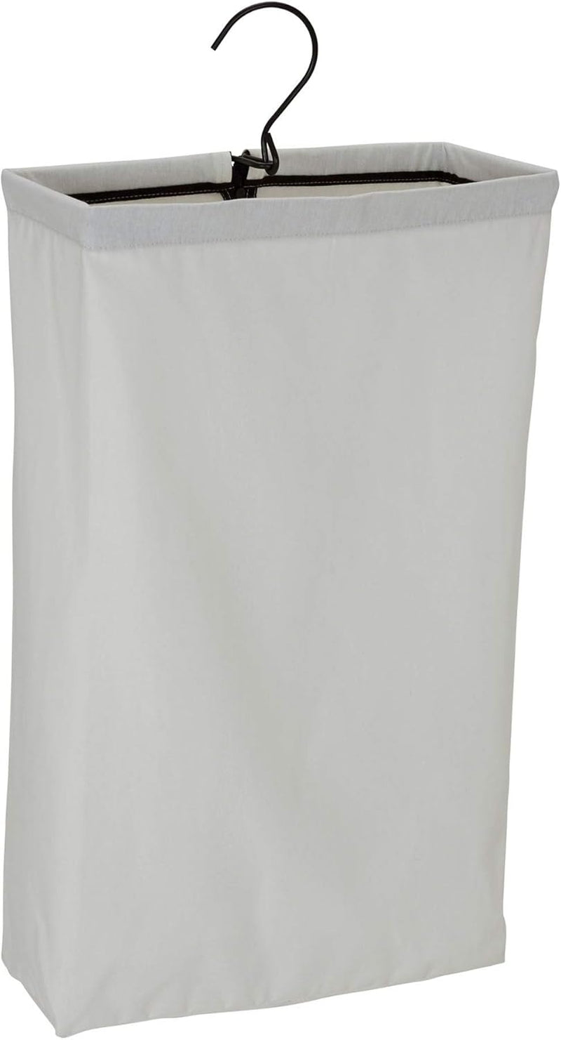 Household Essentials Door Hanging Laundry Bag, Washable Canvas Bag with Loop Handle, Holds Two Loads of Laundry, Great for Dorms and Small Spaces, Grey