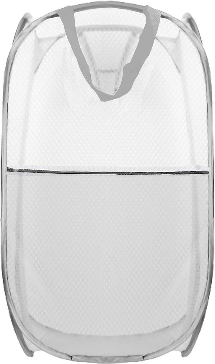 Collapsible Pop Up Laundry Hamper, Mesh Foldable Laundry Basket, Extra Large - 28" x 16" x 16" (Blue)