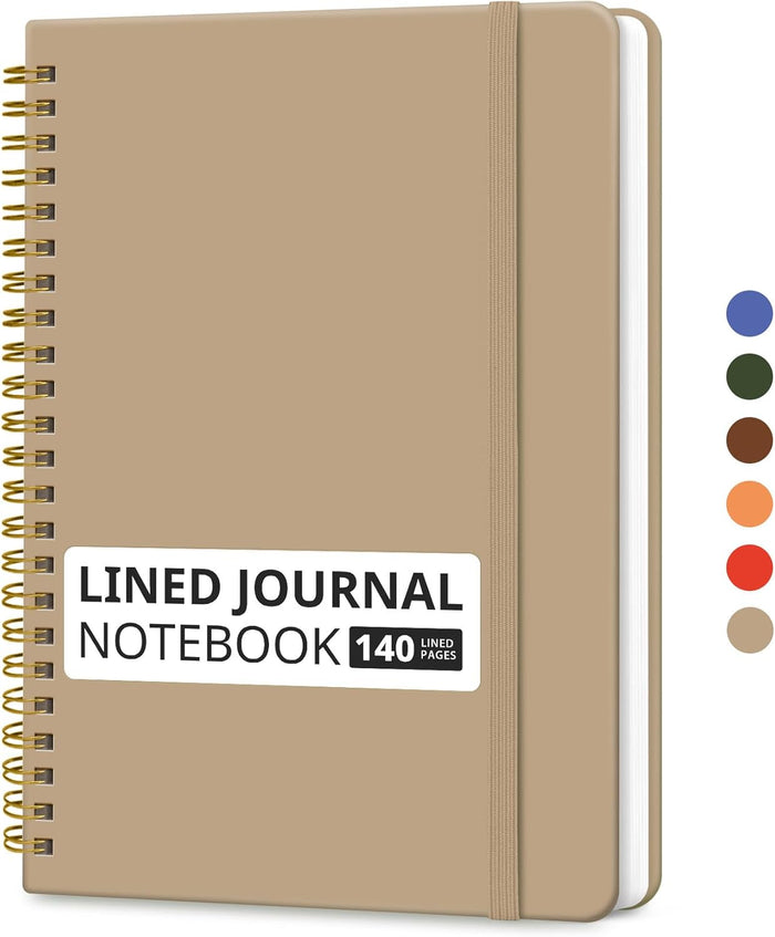 Taja Lined Spiral Journal Notebook for Women & Men, 140 Pages, College Ruled Hardcover Notebook for Work & Note Taking, Journals for Writing, A5(5.7" x 7.9") - Green