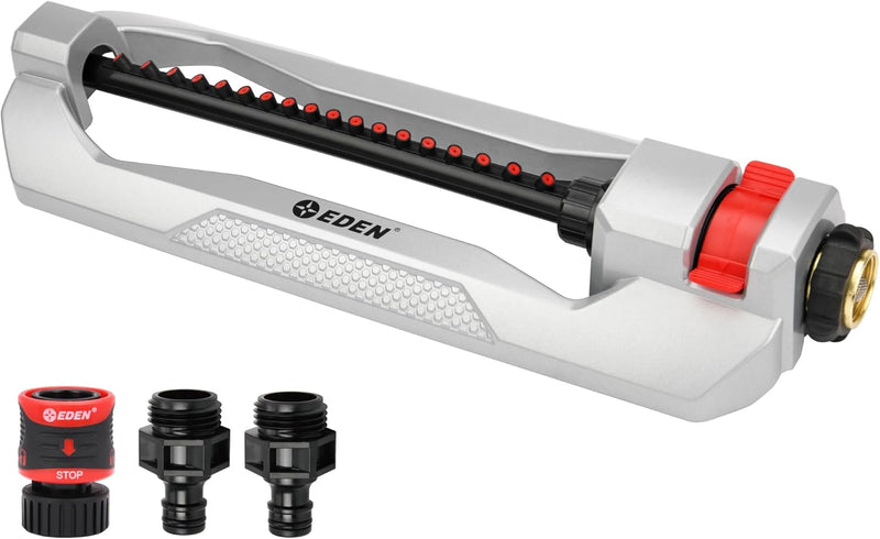 Eden 96213 Lawn & Garden Essential Oscillating Sprinkler | Water Sprinkler for Yard,Covers up to 3,600 sq. ft., Heavy Weight Base