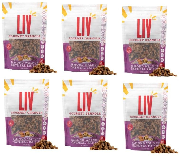 Liv Gourmet Peanut Butter Cacao Granola - 8oz (Pack of 2) | Healthy, Nutrient-Dense Snack, Breakfast Cereal | 1:1 Nut-to-Oat Ratio | Non-GMO, Low Sugar, Vegan | Organic Oats, No Artificial Ingredients, No Seed Oils, Lightly Sweetened, Women-Owned