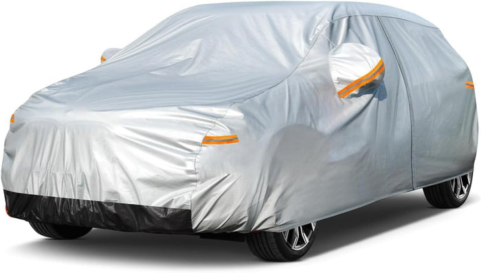 GUNHYI 6 Layers Sedan Car Cover Waterproof All Weather, 100% Waterproof Outdoor Car Covers Full Exterior Covers for Automobiles Sedan Hatch SUV Rain Sun UV Dust Protection. Size A5 (See Size Chart)