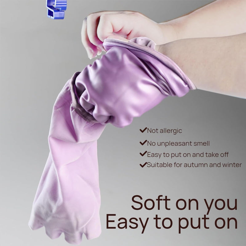 2-4Pairs Household Glove Waterproof durable Gloves for Kitchen,Reusable Cleaning Dishwashing Gloves Flocked with Cotton Liner