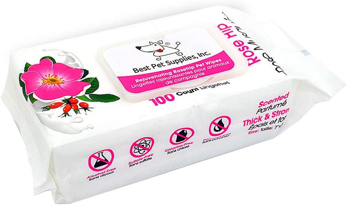 Best Pet Supplies Pet Wipes for Dogs - Dog Wipes Cleaning Deodorizing, for Coats, Ears, Paws - Calming Lavender, Aloe Vera, 100 Count