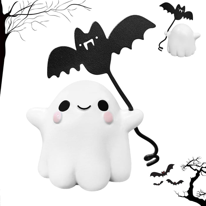 Halloween Ghost Figurine-Spooky & Cute Ghost Statue for Home, Desk, Party Decor | Funny Middle Finger Halloween Decorations Indoor