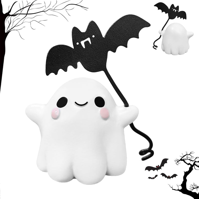 Halloween Ghost Figurine-Spooky & Cute Ghost Statue for Home, Desk, Party Decor | Funny Middle Finger Halloween Decorations Indoor