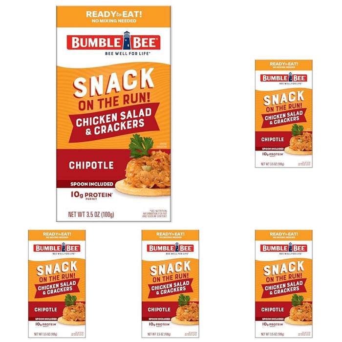 Bumble Bee Snack on the Run Classic Favorites Duo (2 Total Kits) - Original Tuna Salad and Classic Chicken Salad with Crackers - Ready to Eat Protein Snacks