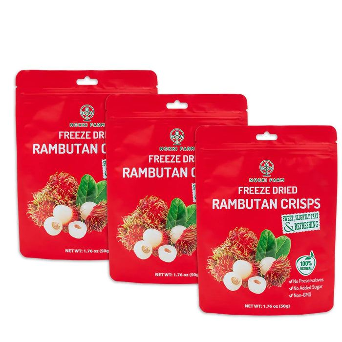 NOKKI FARM Freeze Dried Mangosteen - Healthy & Exotic Tropical Fruit Snacks, No Added Sugar or Preservatives, Kid-Approved, Shelf-Stable & Portable for On-The-Go Snacking - (Pack of 3)