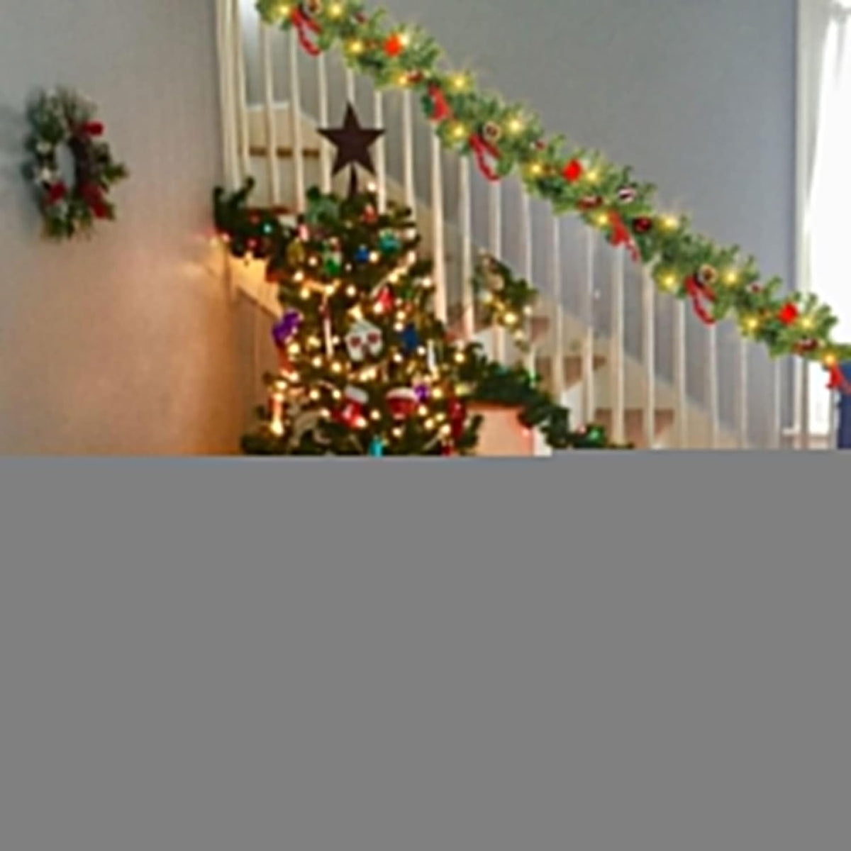 Nerosun 9FT Christmas Garland with 50LED Lights, 2 Pack Battery Operated Prelit Garland Christmas Decorations Timer 8 Mode, Artificial Outdoor Christmas Garland Greenery Pinecone for Indoor Decor