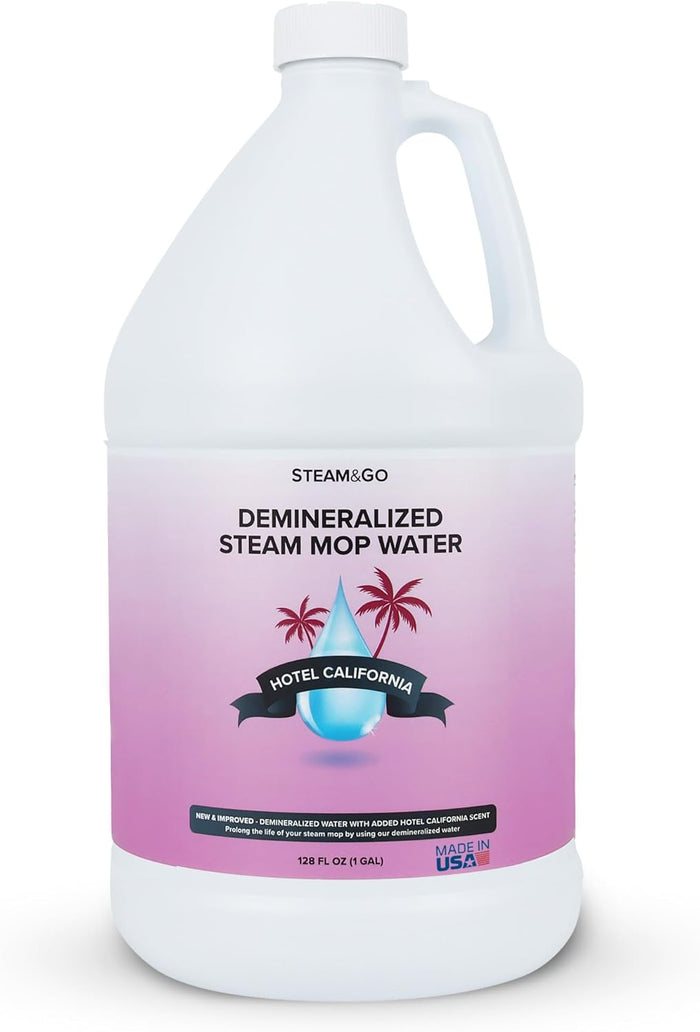 Steam & Go Deminerilized Water - Multi-Surface Cleaner for Steam Cleaners, Hardwood Floors, Kitchens, & Bathrooms - Germ-Killing Formula - Hotel California Scent - 32 Ounces (Pack of 1)