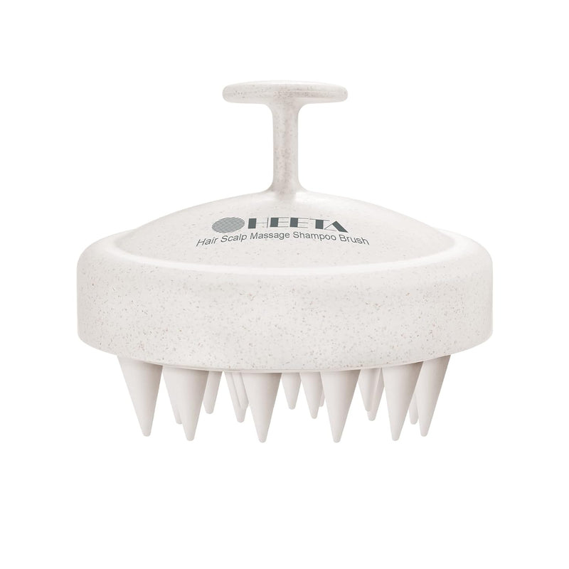 HEETA Scalp Massager Hair Growth, Soft Silicone Scalp Scrubber Shampoo Brush for Exfoliation, Dandruff Removal Head Massage Stress Relax, Wet & Dry Use for Thick Thin Curly Hair Care, Black