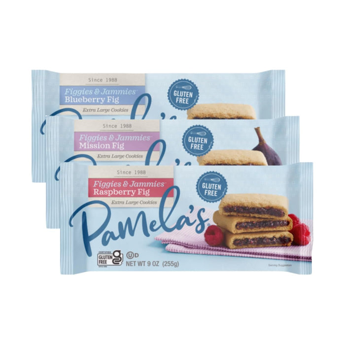 Pamela's Products Gluten Free Figgies & Jammies Cookies, Raspberry & Fig, 9 Ounce (Pack of 6)