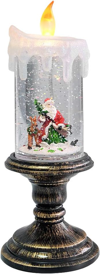 Eldnacele Halloween Snow Globe Candles Flameless Candles