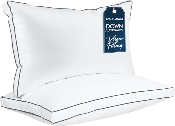 Utopia Bedding Bed Pillows for Sleeping King Size (White), Set of 2, Cooling Hotel Quality, Gusseted Pillow for Back, Stomach or Side Sleepers