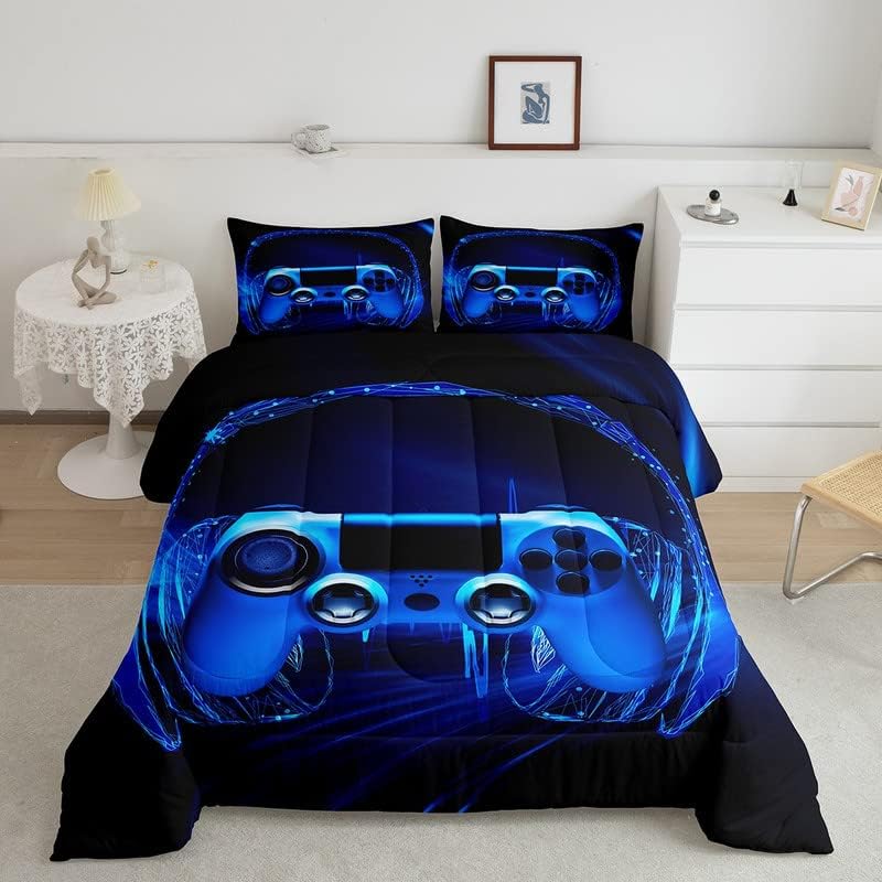 Feelyou Kids Construction Comforter Set Queen Size Bedding Sets for Boys Toddler Children Cartoon Excavator Tractor Comforter Set Construction Machinery Truck Duvet Set Baby Boys Vehicles Cars Bed Set