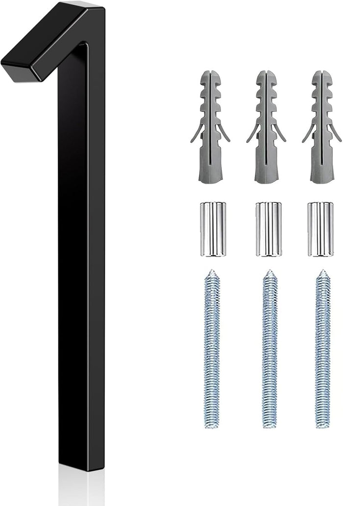 5" Floating Stainless Steel Address House Number, Modern Metal Anti-Rust House Numbers with Nail Kits for Door Garden Mailbox Decor Visibility Signage (3)