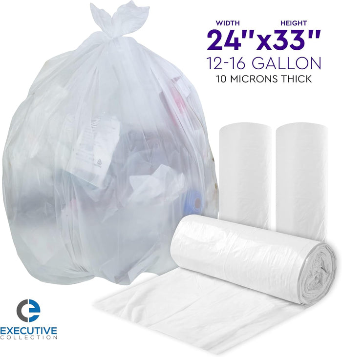 12 to 16 Gallon Trash Bags - 950 Count - 24" x 33" Clear Plastic Garbage Bags Tall Can Liners for Home & Office - Household Items Cleaning Products, Kitchen Supplies - 13 Gallon Trash Bag, 15 Gallon