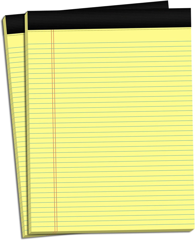 12 Pack Legal Pads 8.5 x 11 Basic Note Pads 8.5 x 11 - Premium Quality 21lb Paper Lined Notepad - Wide Ruled Writing Pads Perfect for Writing and Note-Taking - 30 Sheets per Pad