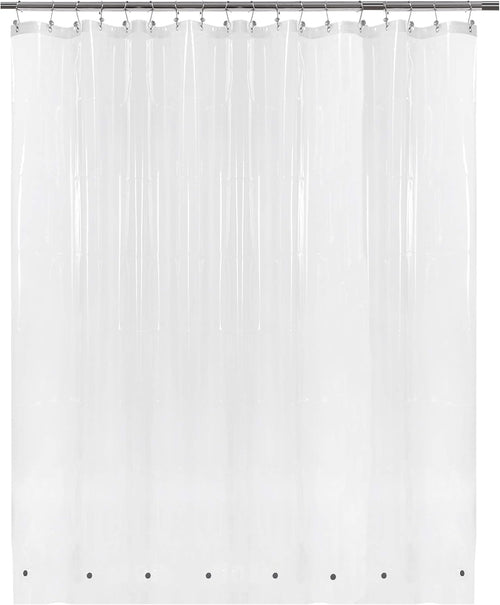 Barossa Design Plastic Shower Liner Clear - Premium PEVA Shower Curtain Liner with Rustproof Grommets and 3 Magnets, Waterproof Cute Lightweight Standard Size Bathroom Curtains - Clear