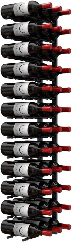 Ultra Wine Racks Wall Mounted Label-Out Wine Racks (3 Foot 1 Deep, Matte Black, 9 Wine Bottles) - Modern Metal Wine Storage, Modular Design for Home Bar, Kitchen, Dining Rooms, & Wine Cellars