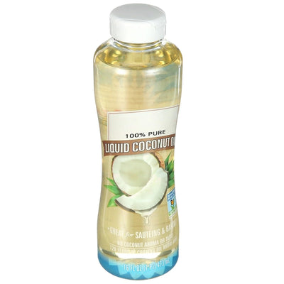 100% Pure Liquid Coconut Oil 16oz, Great for Cooking, 4x Medium Chain Triglycerides - Pack of 1