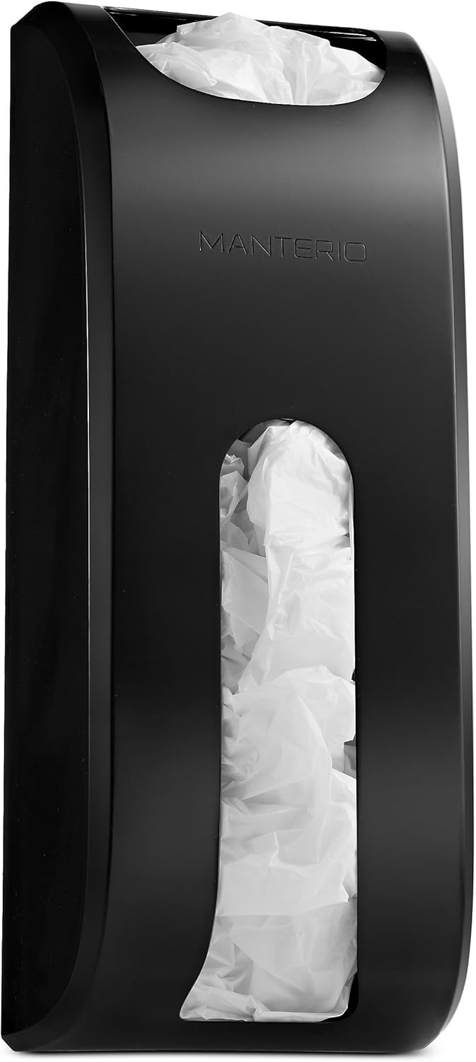 Wall-Mount Grocery Bag Dispenser | Space-Saving Design | Easy Install | Smudge-Proof, Fingerprint-Resistant | White | Holds Most Bags for Maximum Storage