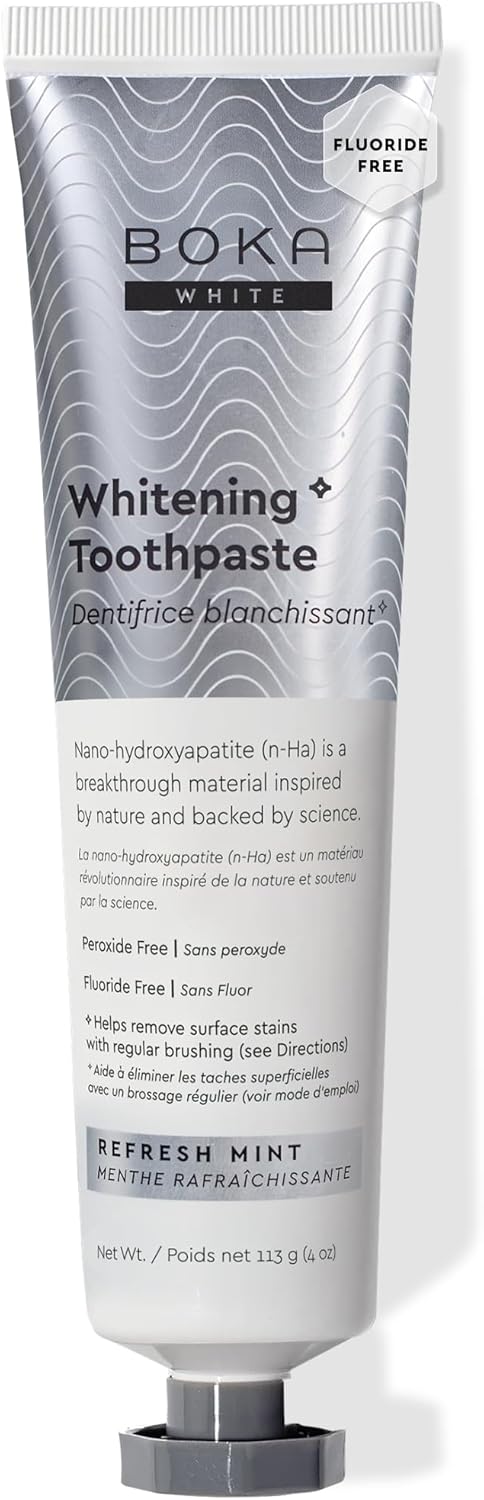 Boka Fluoride Free Toothpaste, Nano Hydroxyapatite Toothpaste, Appropriate for Sensitive Teeth - for Adult, Kids Oral Care - Ela Mint Flavor, 4 Fl Oz 1Pk US Manufactured