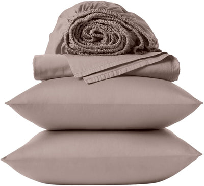 Coyuchi Classic Sateen Sheet Set Twin, Mineral, 100% GOTS Certified Organic Cotton, Silky Soft, Luxury Sheets, Fair Trade Certified, 4-Piece Bedding Set