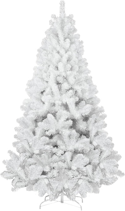 Kadunmina 9ft Artificial White Christmas Tree,Premium Unlit Xmas Tree with 1910 Branch Tips,Fake Spruce Full Hinges Trees for Home,Office,Metal Base