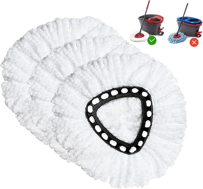 Spin Mop Replacement Head 4 Pack Mop Refill Compatible with Ocedar Triangle Swivel Mops Microfiber Swivel Mop Refill,Deep Clean,Machine Washable and Easy to Replace