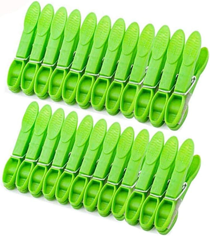 Household Air Drying Clothing Pin Set Colored Spring Clothespins for Laundry Strong Plastic Hanger Clips Pegs 24 Pack