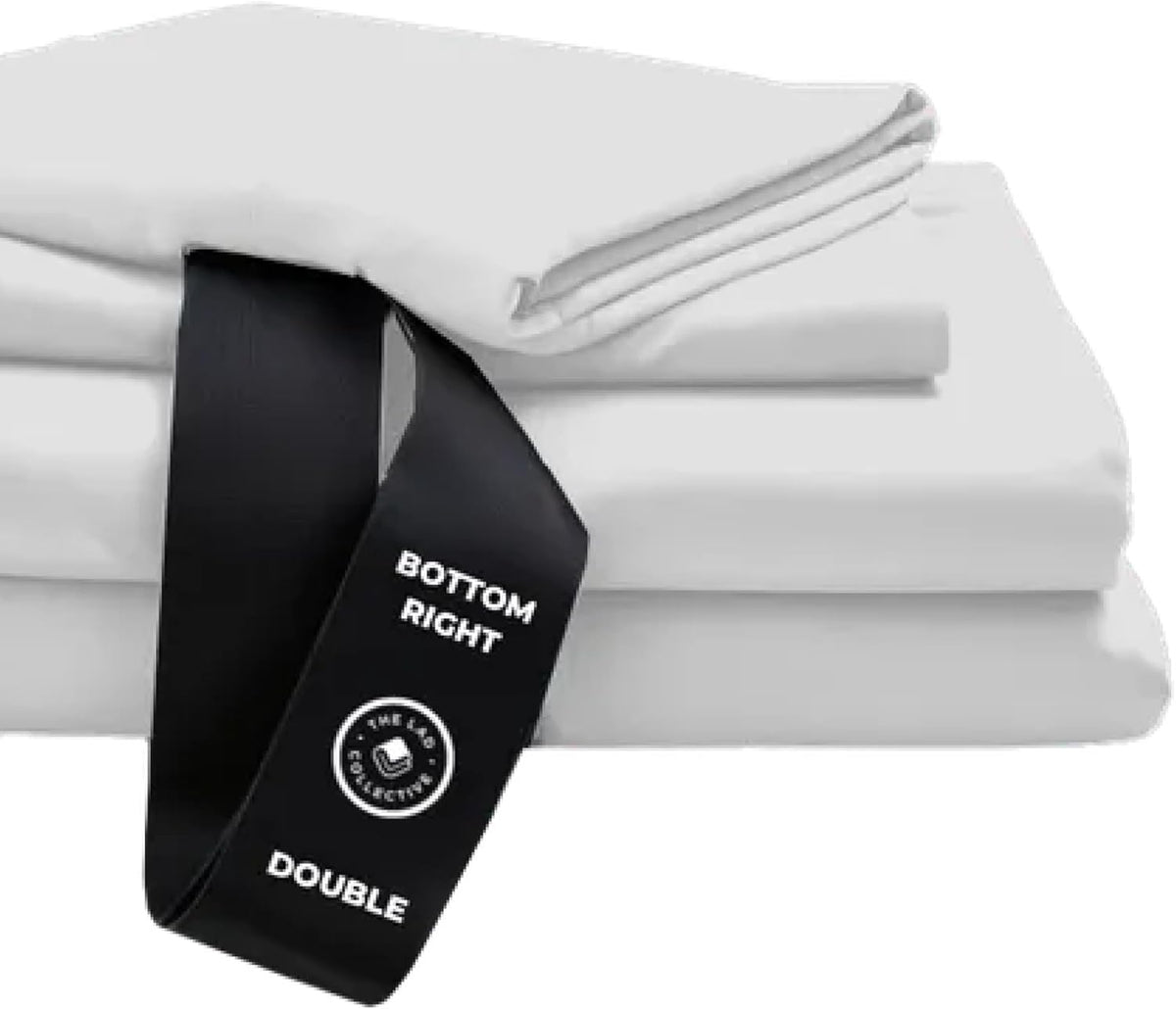 THE LAD COLLECTIVE 3.0 Queen Bedding Set - Queen Bedding Sets - 4-Piece Bedset w/Fitted Sheet, Top Sheet & 2 Standard Pillowcases [Duvet Not Included] - Bamboo-Cotton - Atlantic [Navy Blue]