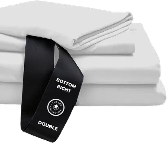 THE LAD COLLECTIVE 3.0 Queen Bedding Set - Queen Bedding Sets - 4-Piece Bedset w/Fitted Sheet, Top Sheet & 2 Standard Pillowcases [Duvet Not Included] - Bamboo-Cotton - Atlantic [Navy Blue]