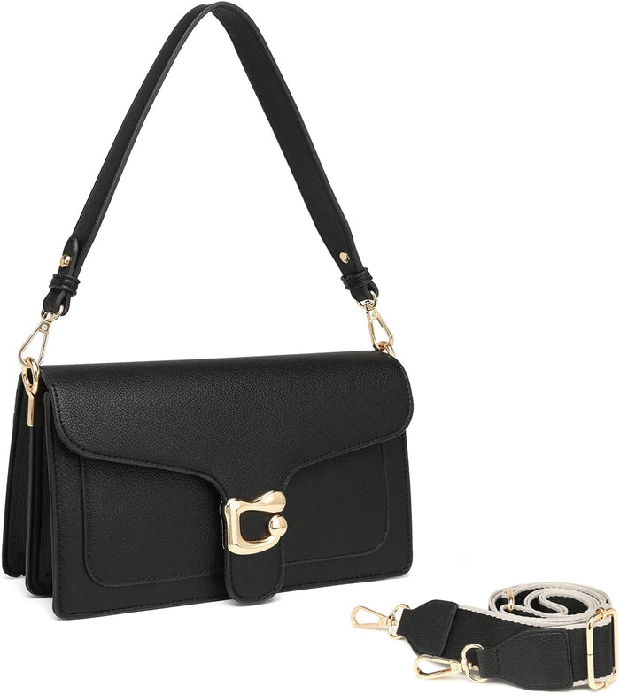 Travistar Crossbody Bags for Women Trendy - Small Cross Body Purse Shoulder Bag Leather Handbags Evening Clutch with 2 Straps