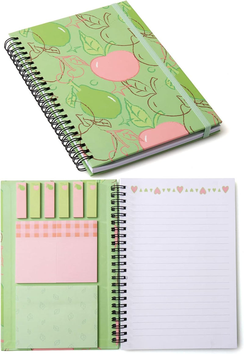 A5 Spiral Sticky Notebook,with 9 pads of decorated sticky notes and a handy notebook,for Bible study;Note Pads Teacher Appreciation Gift Writing Memo Pads School Office Supplies and Daily Life Organization (Lotus)