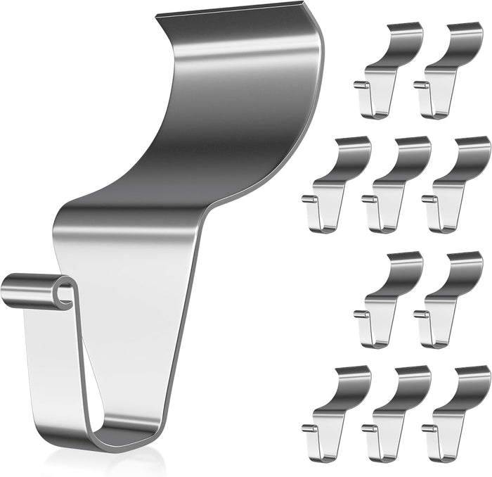 Vinyl Siding Hooks, Heavy-Duty Stainless Steel Siding Hooks Vinyl Siding Hangers, Low Profile & No Holes Needed Siding Clips for Hanging Wreaths (silver-10pack)