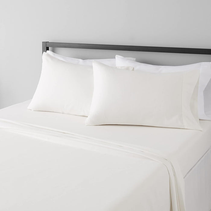 Amazon Basics Lightweight Super Soft Easy Care Wrinkle Free Microfiber 3 Piece Bed Sheet Set with 14-Inch Deep Pockets, Twin, Navy Blue, Solid, Kids, Men & Women Bedding