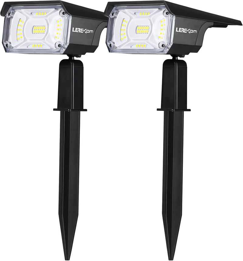 Solar Spotlights Outdoor Color Changing RGB Landscape Path Lights Multicoloured Spotlights 2 Pack