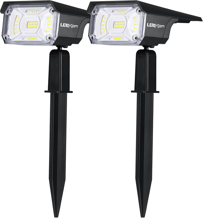 Solar Spotlights Outdoor Color Changing RGB Landscape Path Lights Multicoloured Spotlights 2 Pack