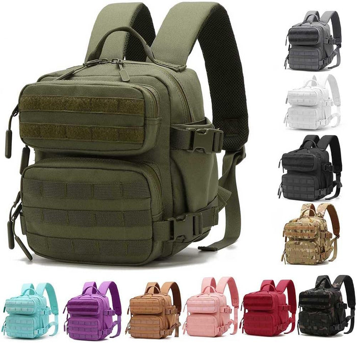 Mini Tactical Backpack for Men and Women, 9L Small Molle Backpack for Woman Military Backpacks for Gym, Hiking, Daily, Travel, Camping (Black)