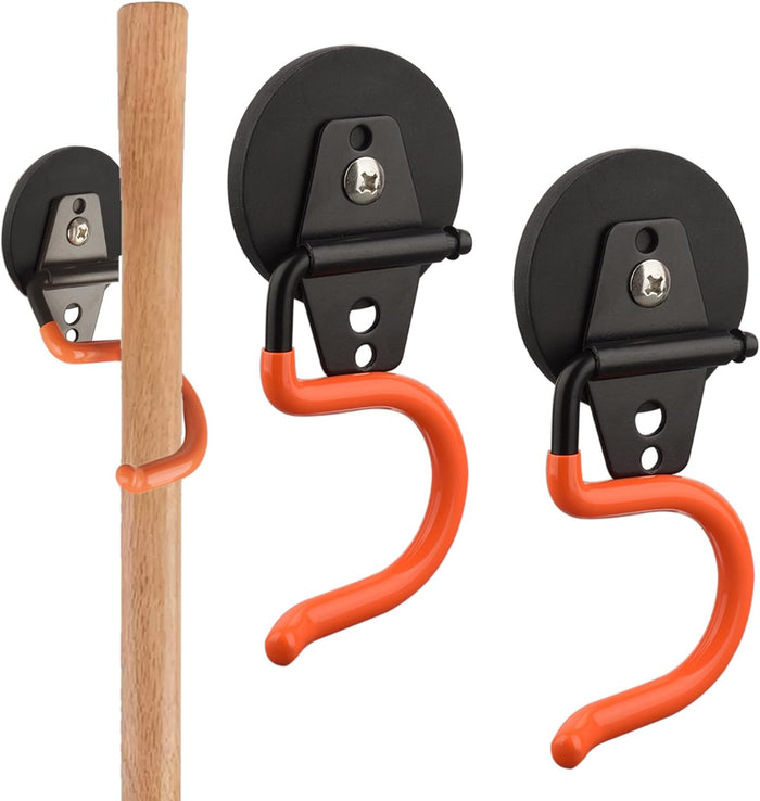 MUTUACTOR Magnetic Broom Holder,4PCS Anti-Slip Magnetic Mount Storage Broom Holders with Rubber Grippers,12lbs Heavy Duty Magnetic Tool Holder for Work Garage Laundry Kitchen RV Van Accessories
