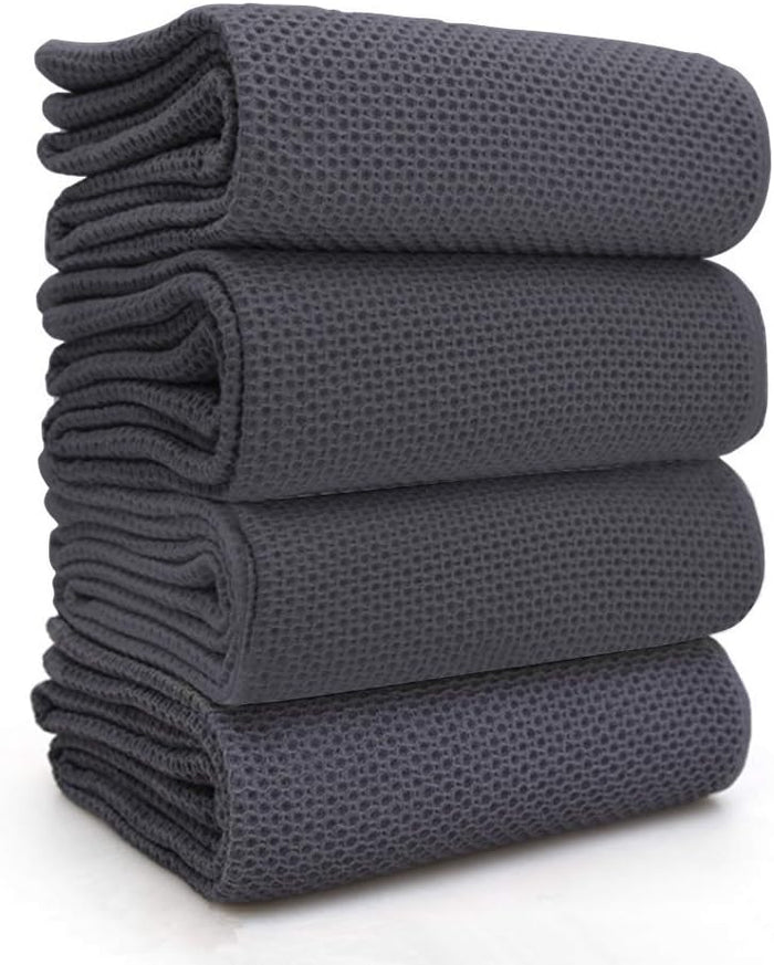 BALCONY & FALCON Waffle Weave Dish Towel Kitchen Towel Hand Dish Rags Great for Household Cooking Cleaning Kerchief,12x12inches,Set of 6 Beige