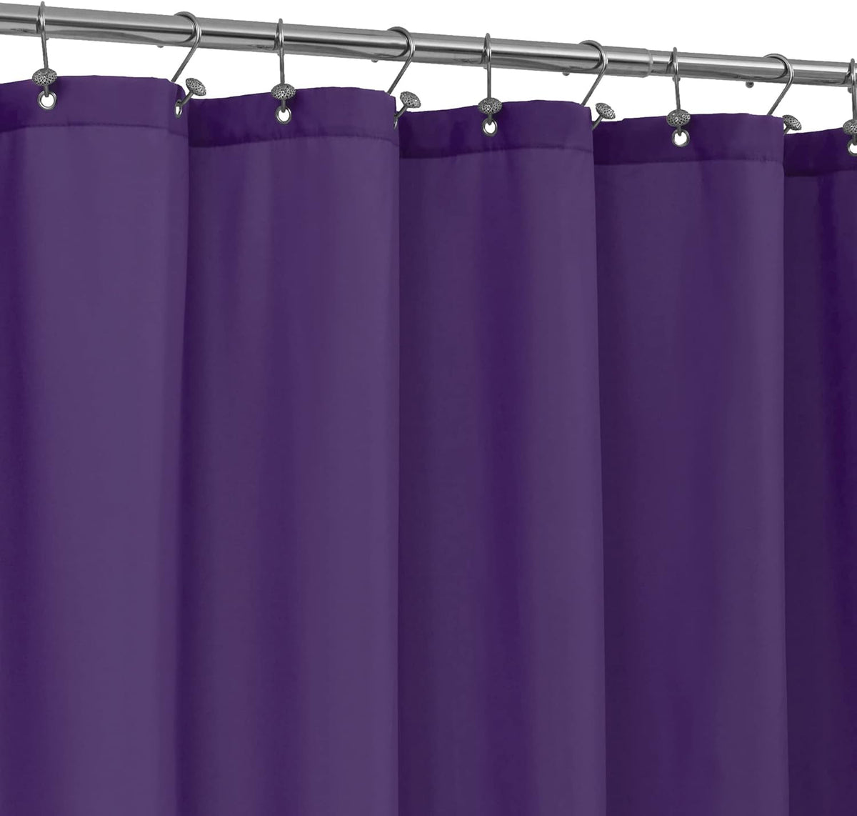 ALYVIA SPRING Waterproof Fabric Shower Curtain Liner with 3 Magnets - Soft Hotel Quality Cloth Shower Liner, Light-Weight & Machine Washable - Standard Size 72x72, White